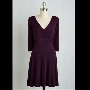 Modcloth Botanical Breakfast Dress in Aubergine